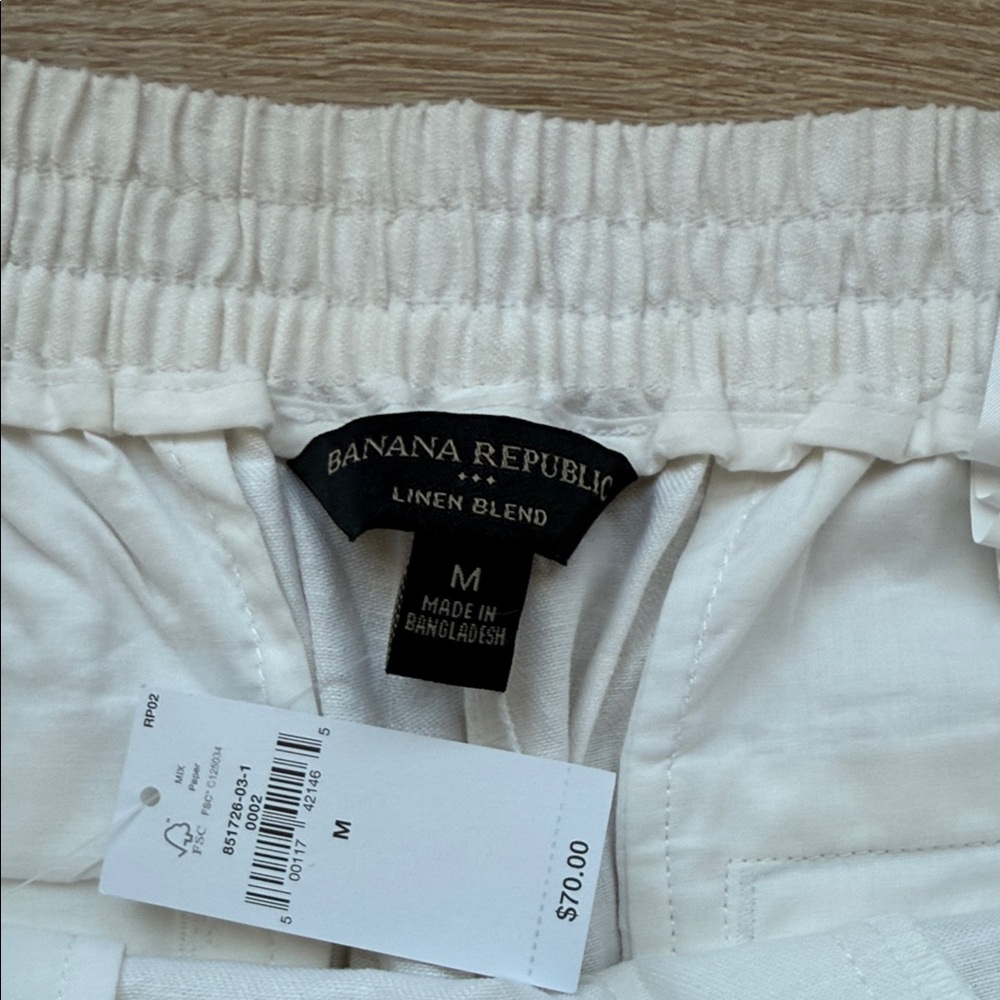 Wide-Leg Cream linen blend Pants - Picture 2 of 3